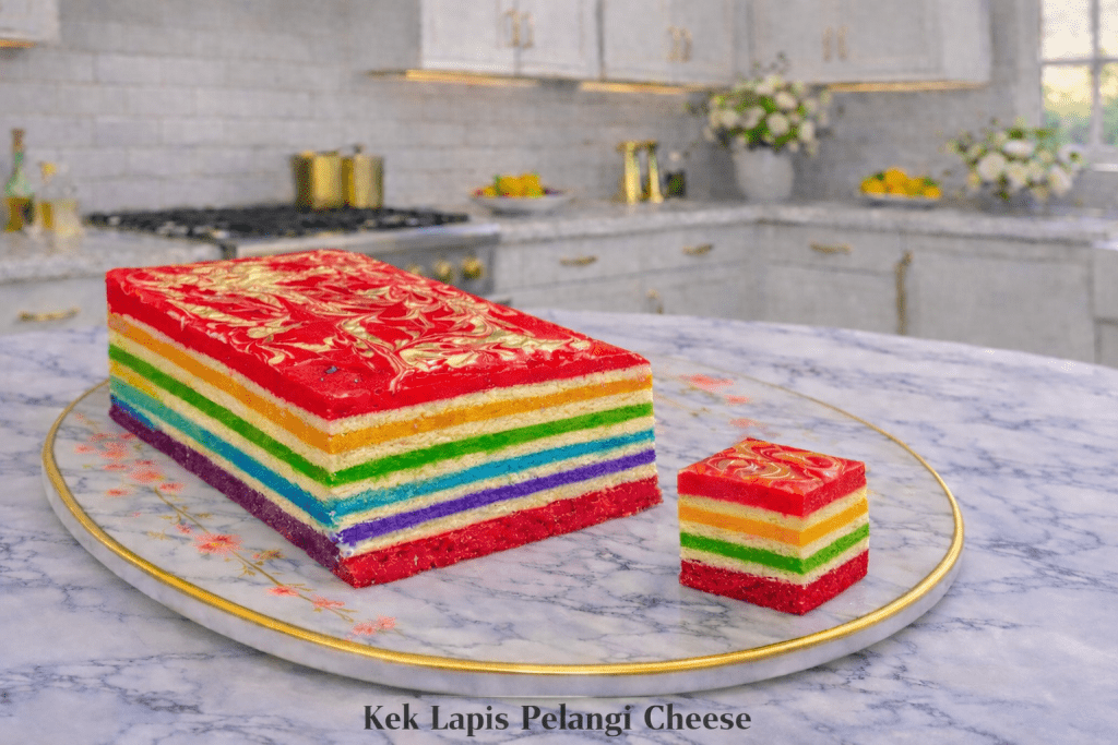 kek lapis pelangi cheese