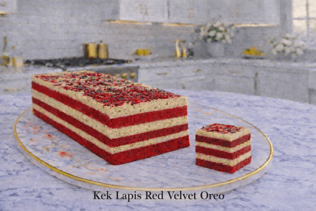 kek lapis red velvet oreo